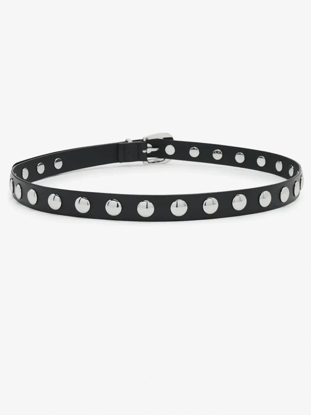 Madewell Clean Western Studded Leather Belt Black Silver Medium 29-31” - Picture 7 of 12